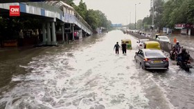VIDEO: Pemandangan Banjir yang Melanda India dari Udara