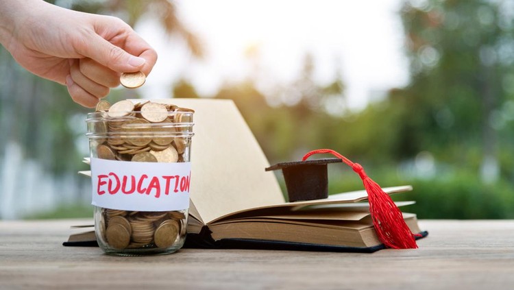 Saving money for education concept.