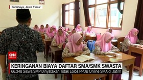 VIDEO: Keringanan Biaya Daftar SMA/SMK Swasta