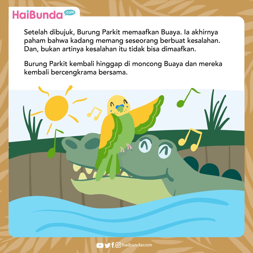 Buaya dan Burung Parkit Bernyanyi