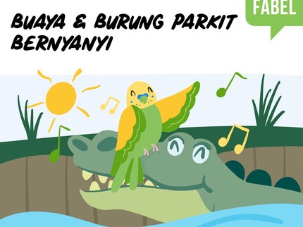 Buaya dan Burung Parkit Bernyanyi
