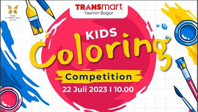 Bunda, yuk ajak si kecil untuk ikut Kids Coloring Competition di Transmart Yasmin Bogor, Sabtu (22/7). Kompetisi ini dapat diikuti anak-anak usia 4-7 tahun.
