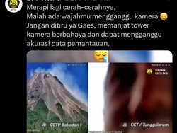 Penampakan Wajah Pria Nongol di CCTV Pemantauan Gunung Merapi