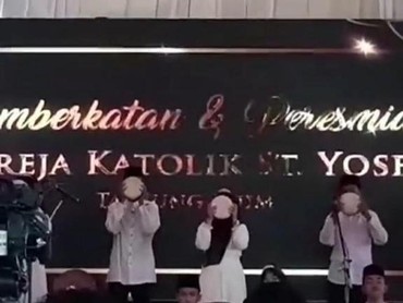 Heboh Peresmian Gereja di Muara Enim Diiringi Marawis