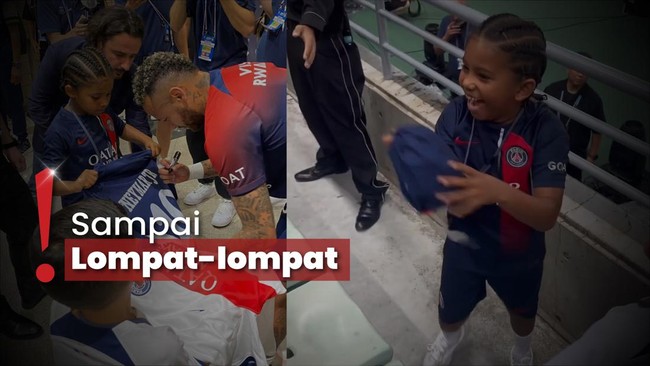 Momen Anak Kim Kardashian Girang Dapat Jersey PSG dari Neymar