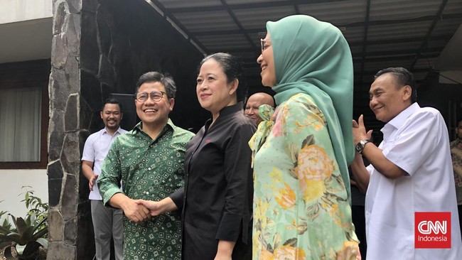 Ketua DPP PDIP Puan Maharani menemui Ketua Umum PKB Muhaimin Iskandar alias Cak Imin di kawasan Widya Chandra, Jakarta.