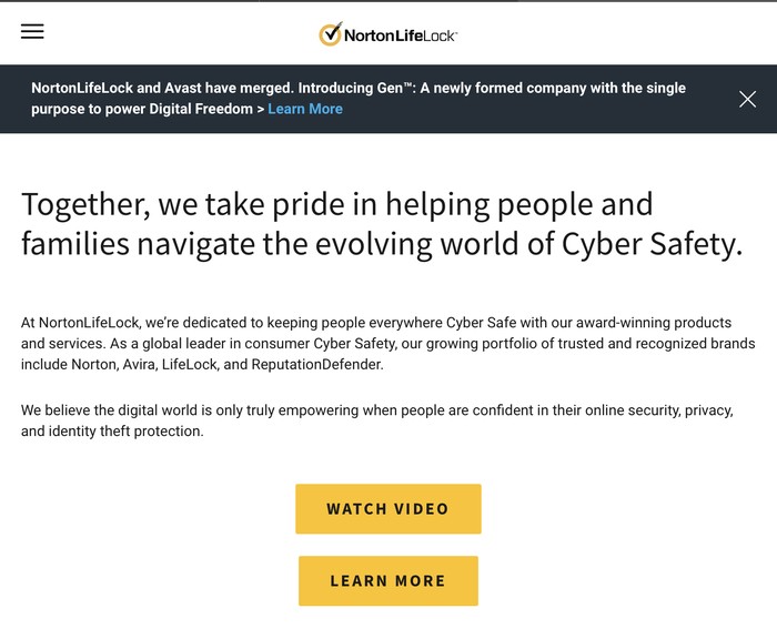 Tampilan utama Norton LifeLock / Foto: nortonlifelock.com