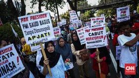 FOTO: Aksi Solidaritas Pekerja Migran Indonesia