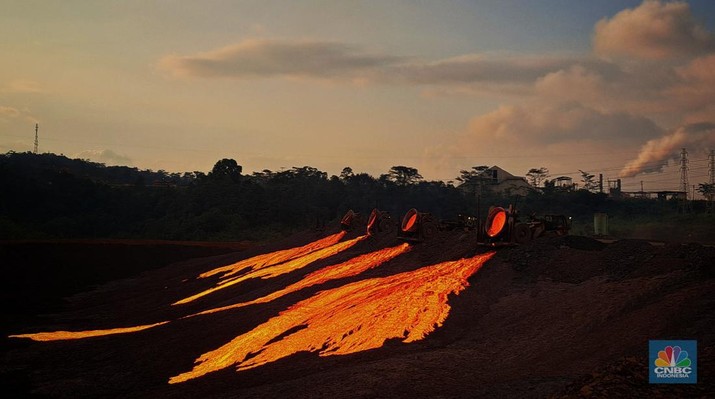 Slug dump di area pertambangan PT Vale Indonesia Tbk. (INCO).