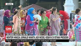 VIDEO: Menteri Hingga Jurnalis Wanita Jadi Model Kebaya di Istana