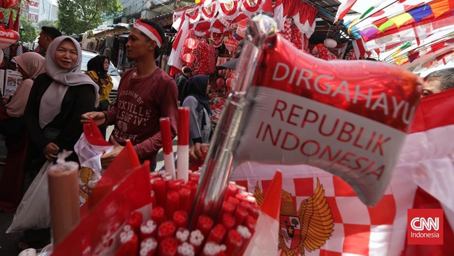 FOTO: Semarak Merah Putih di Pasar Jatinegara