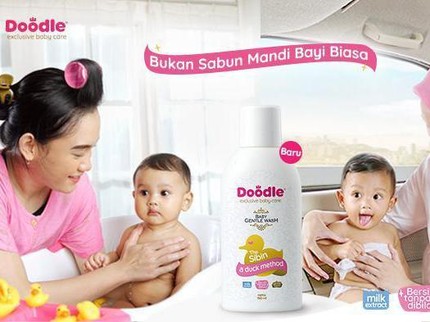 Bersih Tanpa Bilas dengan Sabun Mandi Bayi Doodle Baby Gentle Wash