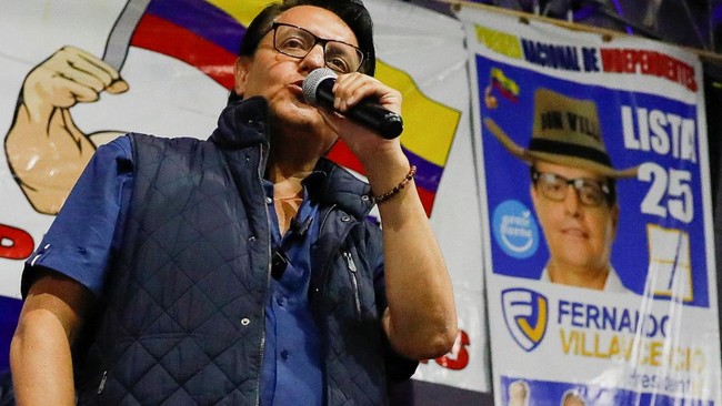 Calon presiden Ekuador, Fernando Villavicencio, ditembak mati saat hendak meninggalkan tempat kampanye di Quito, Rabu (9/8) sore waktu setempat.