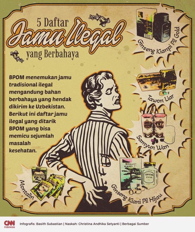 Berikut ini daftar jamu ilegal yang ditarik BPOM yang bisa memicu sejumlah masalah kesehatan.