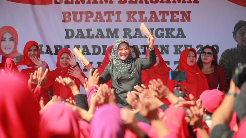 HUT Klaten ke-219, Warga Bayat Jaga Kerukunan dengan Senam Bersama