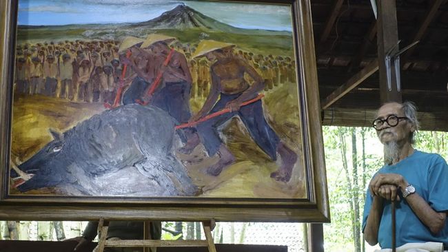 Seniman lukis kenamaan Djoko Pekik mengembuskan napas terakhirnya pada usia 86 tahun di Rumah Sakit Panti Rapih, Kota Yogyakarta, Sabtu (2/8).