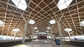 FOTO: Progres Pembangunan Stasiun Kereta Cepat di Halim