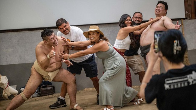 FOTO: Sumo Jadi Daya Tarik Wisatawan di Jepang