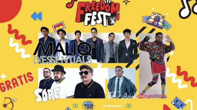 Fan bisa nonton Maliq & D'essentials hingga Sore secara gratis di Freedom Fest yang diselenggarakan CNN Indonesia di Velodrome, Sabtu (19/8).