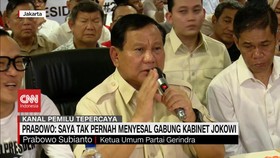 VIDEO: Prabowo: Saya Tak Pernah Menyesal Gabung Kabinet Jokowi