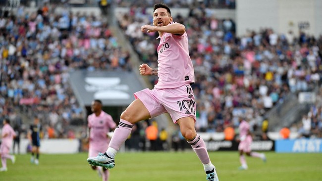 Lionel Messi mencetak gol dan sukses membawa Inter Miami lolos ke final Leagues Cup 2023 usai mengalahkan Philadelphia, Rabu (16/8).