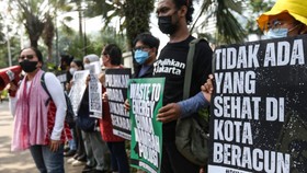Koalisi Sipil Demo di Balai Kota, Desak Pemprov DKI Atasi Polusi Udara