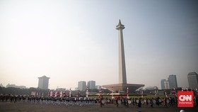 FOTO: Kirab Budaya Jelang Pengibaran Merah Putih di Istana Merdeka