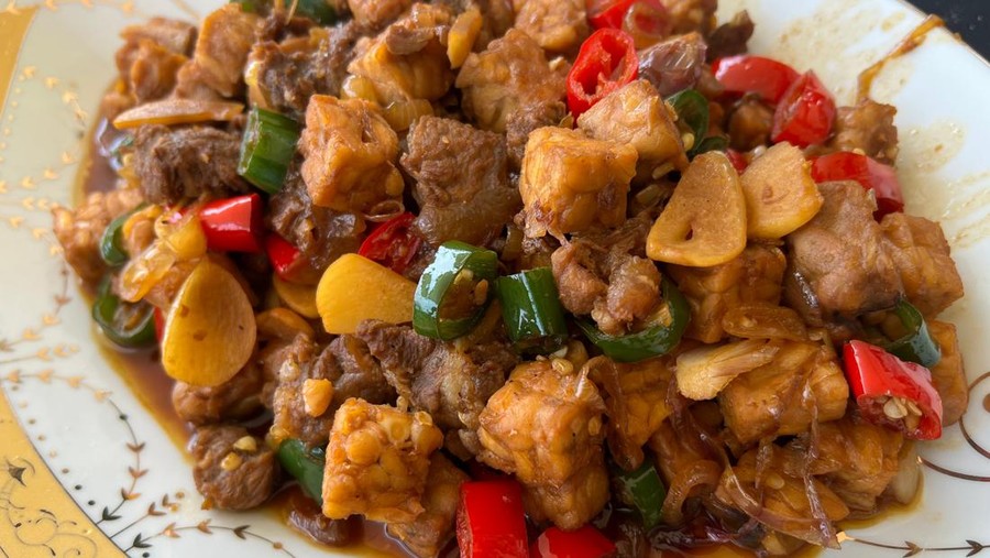 Resep Orak Tempe dan Daging Resep Orak Tempe dan Daging