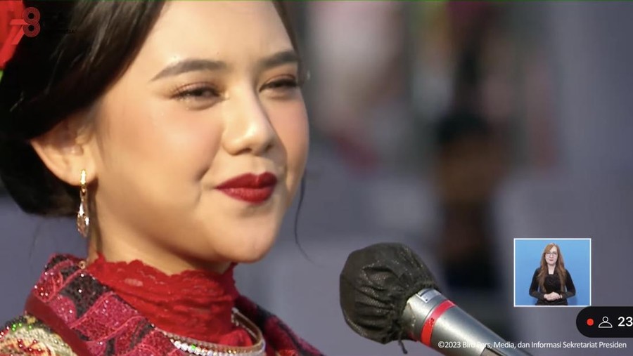 Ziva Magnolya saat tampil pada perayaan HUT RI ke-78 di Istana