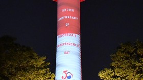 HUT ke-78 RI, Menara Namsan Seoul Korsel Sempat Gemerlap Merah-Putih