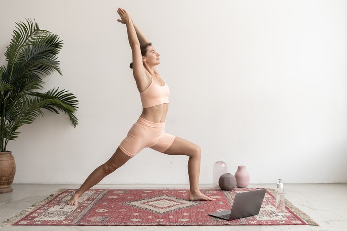yoga warrior one pose