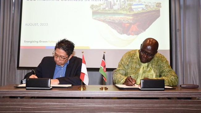 Pertamina Geothermal Energy (PGE) dan Africa Geothermal International (AGIL) meneken MoU untuk mengembangkan potensi panas bumi pada konsesi Longonot di Kenya.