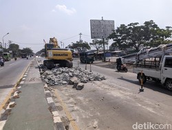 Awas Macet, Ada Perbaikan Jalan Pantura Onggorawe Arah Demak