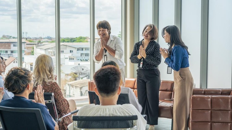 1525437483 Group of business people meeting attending a seminar in board room