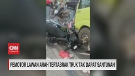 VIDEO: Pemotor Lawan Arah Tertabrak Truk Tak Dapat Santunan