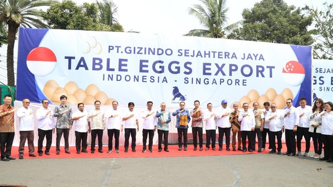PT Charoen Pokphand Indonesia melalui anak usahanya PT Gizindo Sejahtera Jaya mengekspor telur konsumsi ke Singapura sebanyak 557.280 butir senilai SGD101.730.