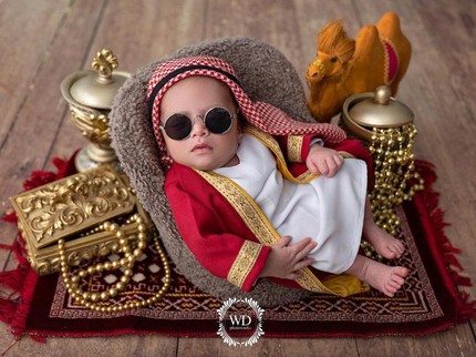 7 Potret Unik Photoshoot Newborn Bayi Artis, Pangeran Arab hingga Gadis Salon
