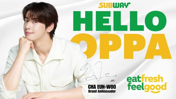 Cha Eunwoo sebagai brand ambassador Subway