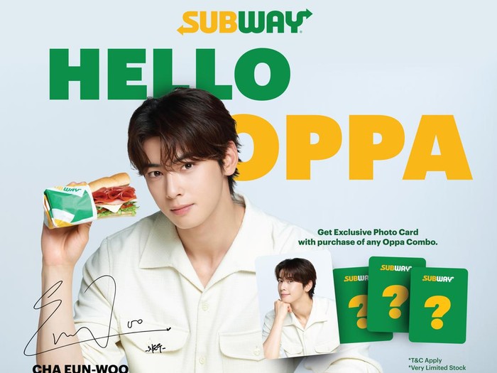 Cha Eunwoo sebagai brand ambassador Subway