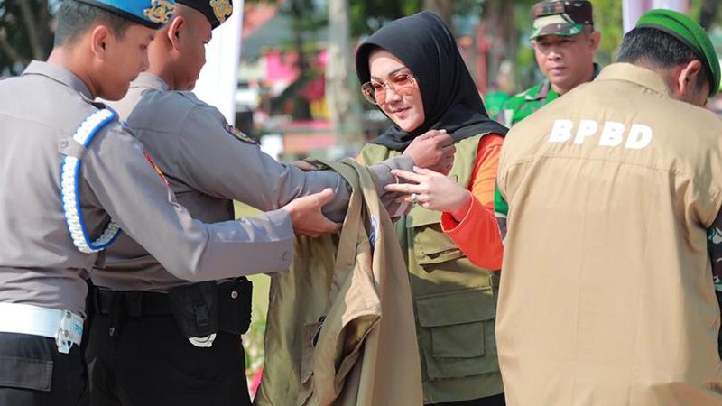 Guna menghadapi dampak El Nino, Pasukan Gabungan gelar Apel Siaga Kebakaran Hutan, Lahan dan Kekeringan Kabupaten Klaten Tahun 2023, Sabtu pagi (26/8).