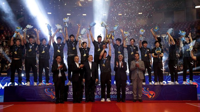 Peringkat akhir Kejuaraan Voli Asia 2023 komplet setelah Jepang keluar sebagai juara setelah mengalahkan Iran 3-0, Sabtu (26/8) malam.