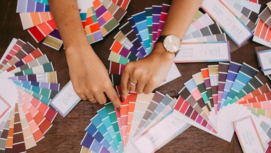 Palet Warna Tes warna pakaian.