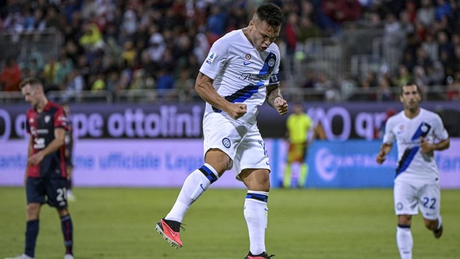 Inter Milan menang 2-0 atas Cagliari dalam pertandingan pekan kedua Liga Italia di Stadion Unipol Domus, Selasa (29/8) dini hari WIB.