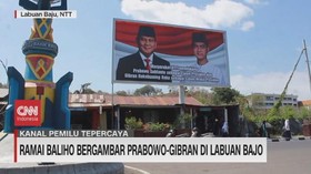 VIDEO: Ramai Baliho Bergambar Prabowo-Gibran di Labuan Bajo