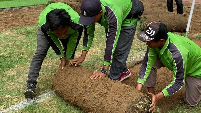 Pemerintah Provinsi DKI Jakarta bersama Jakpro mulai melakukan pembongkaran rumput Stadion JIS sesuai rekomendasi FIFA jelang Piala Dunia U-17 2023.