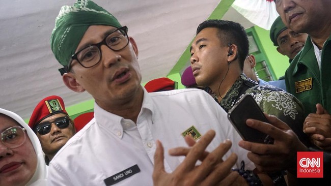 Kepala Badan Pemenangan Pemilu PPP, Sandiaga Uno bakal tetap mendorong kader partainya sebagai pasangan bakal calon presiden Ganjar Pranowo.