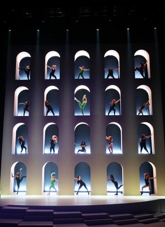 BROOKLYN, NEW YORK - SEPTEMBER 10: Models onstage during the Savage X Fenty Show Presented by Amazon Prime Video  - Show at Barclays Center on September 10, 2019 in Brooklyn, New York. (Photo by Dimitrios Kambouris/Getty Images for Savage X Fenty Show Presented by Amazon Prime Video )