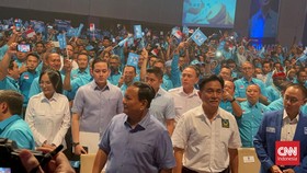Prabowo Subianto Datang ke Deklarasi Dukungan Partai Gelora
