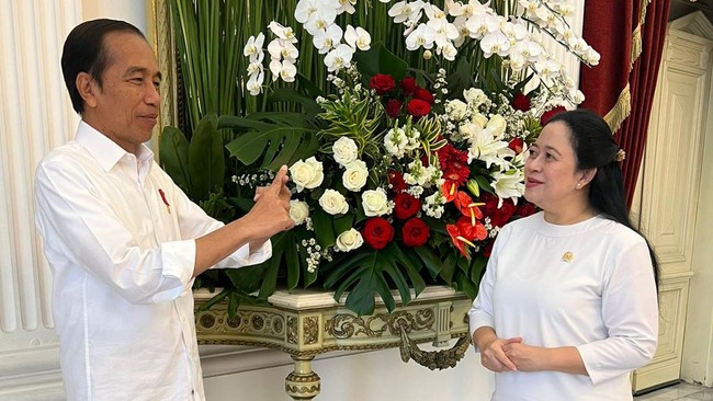 Ketua DPR RI, Puan Maharani, bertemu dengan Presiden Joko Widodo (Jokowi), sehari setelah Puan bertemu dengan Wali Kota Solo, Gibran Rakabuming Raka.