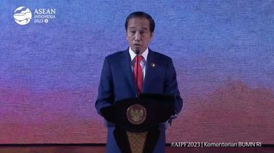 Presiden Joko Widodo dalam Peresmian Pembukaan ASEAN Indo-Pacific Forum, Jakarta, 5 September 2023. (Tangkapan Layar Youtube Kementerian BUMN RI)